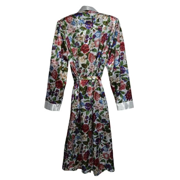 Vintage Sleep Club Floral Satin Robe Size Large - Picture 2 of 9